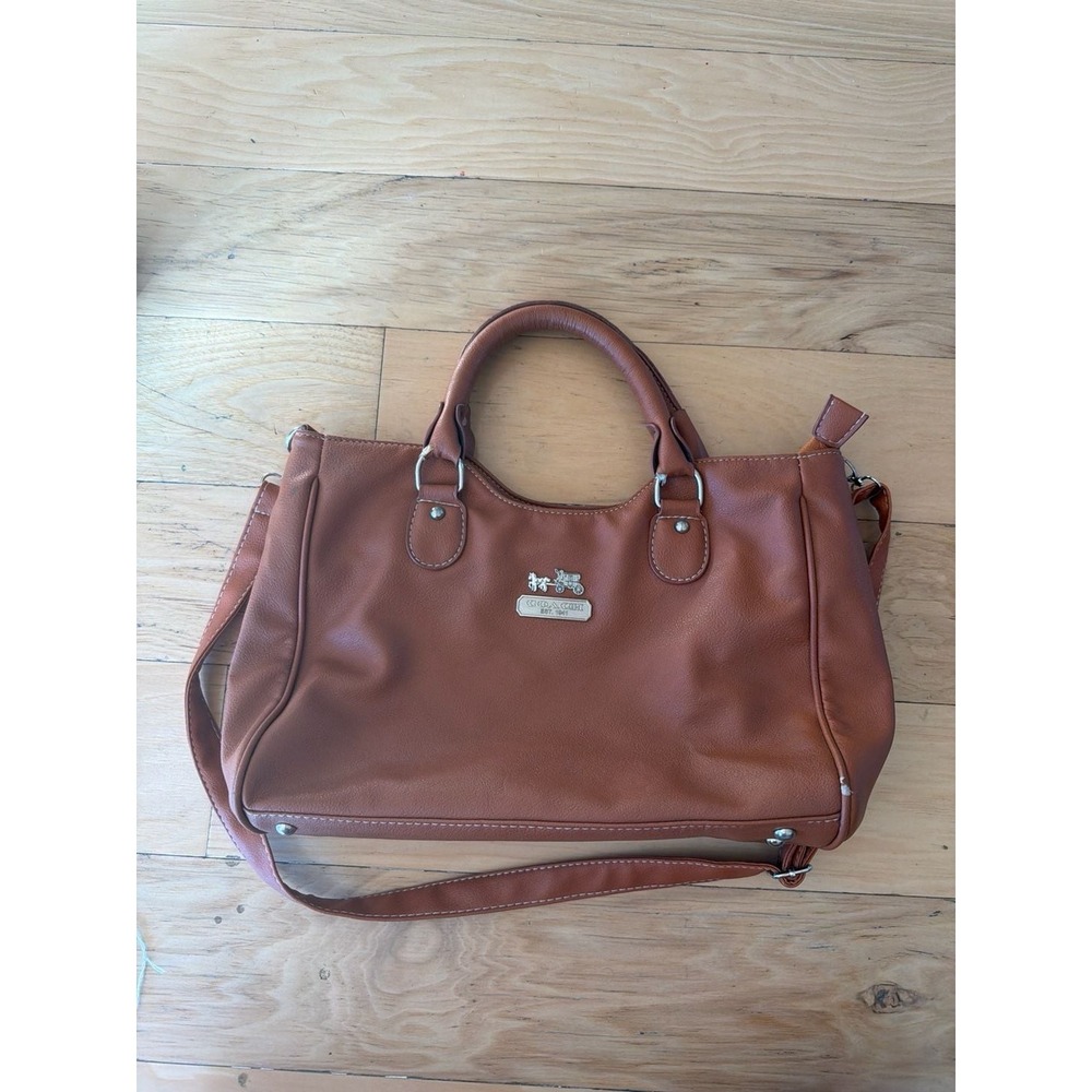 Coach Ashley Leather Convertible Satchel Shoulder Bag Brown - Picture 1 of 11